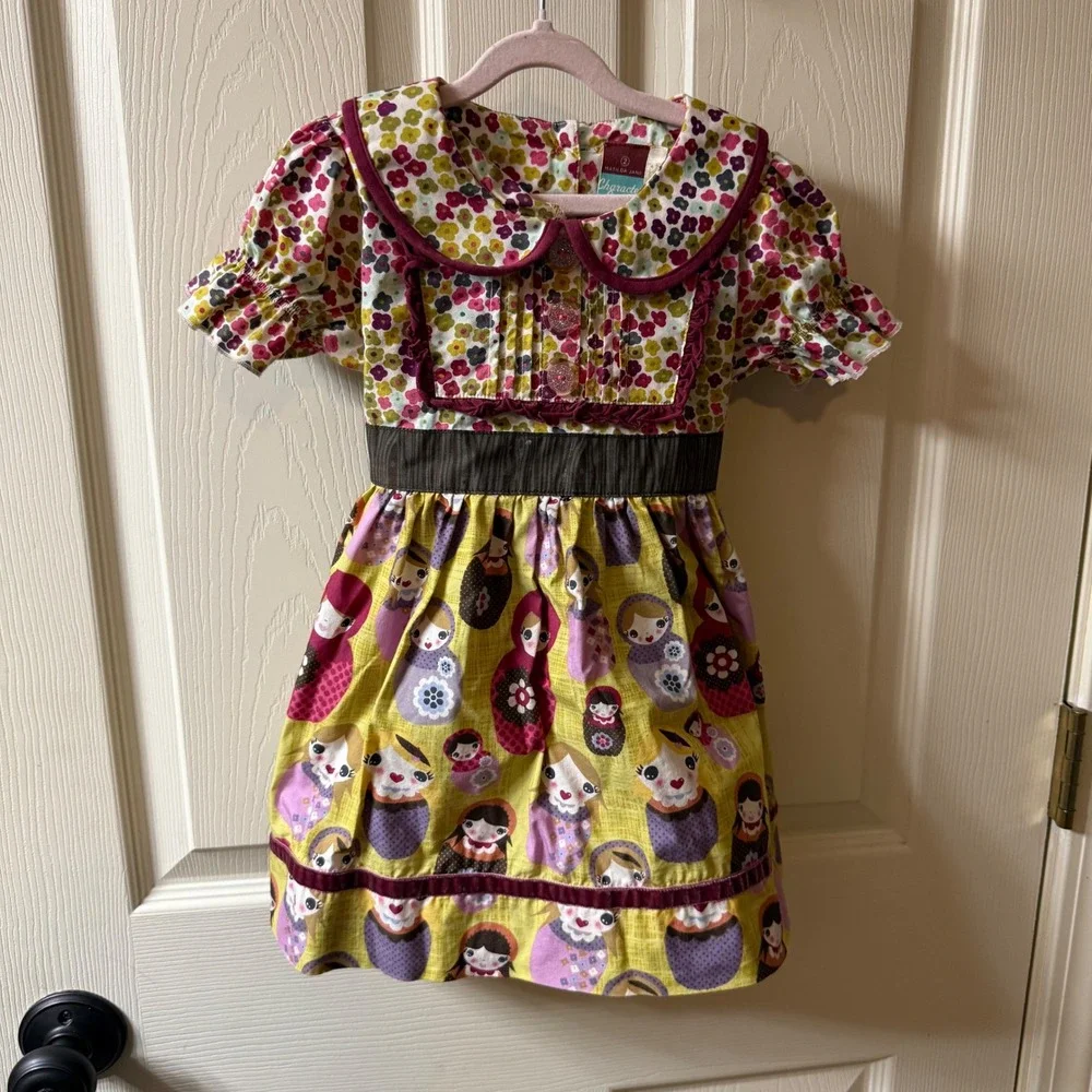 Matilda Jane Girls Character Counts‎ Russian Doll Print Dress Size 2